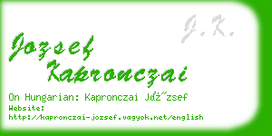 jozsef kapronczai business card